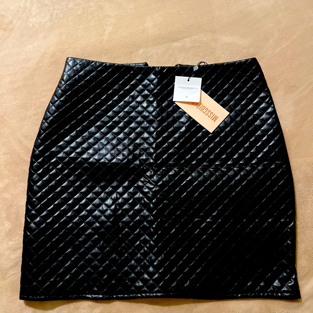 Missguided Faux Leather Quilted Skirt